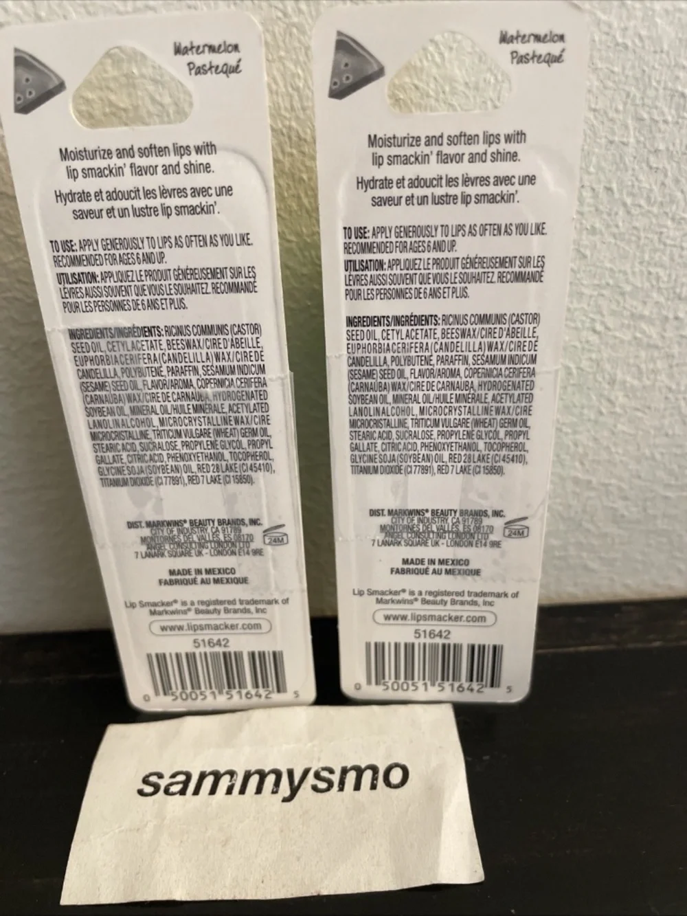Lip Smacker Watermelon Flavor 50 Years Anniversary Lip Balm Lip Moisture, x2